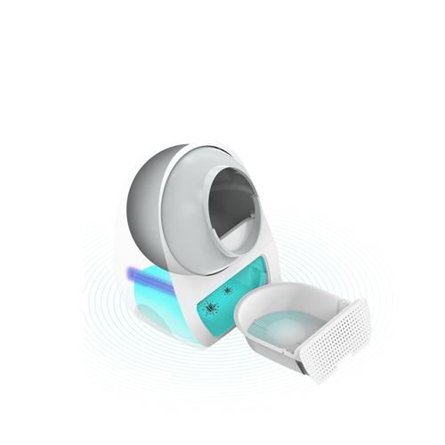 Comparer les prix de Bac à litière pour chat Catlink Young - capacité de 57L capacité des toilettes 13L durée 14 jours pas de connexion wifi - Blanc