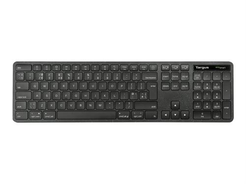 Targus EcoSmart - Clavier - full size - antimicrobienne - sans fil - Bluetooth 5.0, 2.4 GHz - QWERTY - R.-U. - noir
