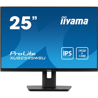 iiyama ProLite XUB2595WSU-B5 - Écran LED - 25" - 1920 x 1200 WUXGA - IPS - 300 cd/m² - 1000:1 - 4 ms - HDMI, VGA, DisplayPort - haut-parleurs - noir, mat
