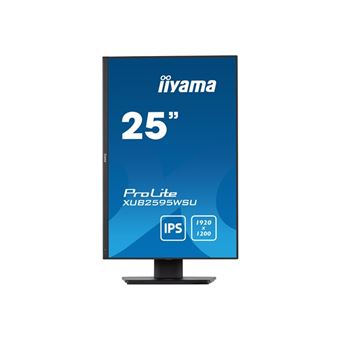 iiyama ProLite XUB2595WSU-B5 - Écran LED - 25" - 1920 x 1200 WUXGA - IPS - 300 cd/m² - 1000:1 - 4 ms - HDMI, VGA, DisplayPort - haut-parleurs - noir, mat