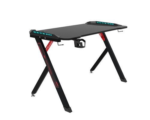 Bureau Gaming Premium Balder-120 Illuminated Black Red 113 X 60 X 75 Cm