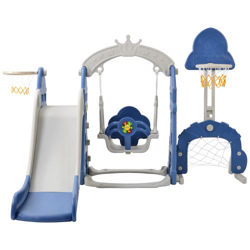 Toboggan JW-222 5 en 1 Multifonction pour enfant 2-8 ans Glisse 170 cm - Bleu