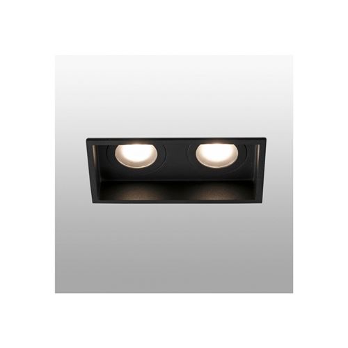 Faro HYDE - Plafonnier encastré noir, GU10, IP44