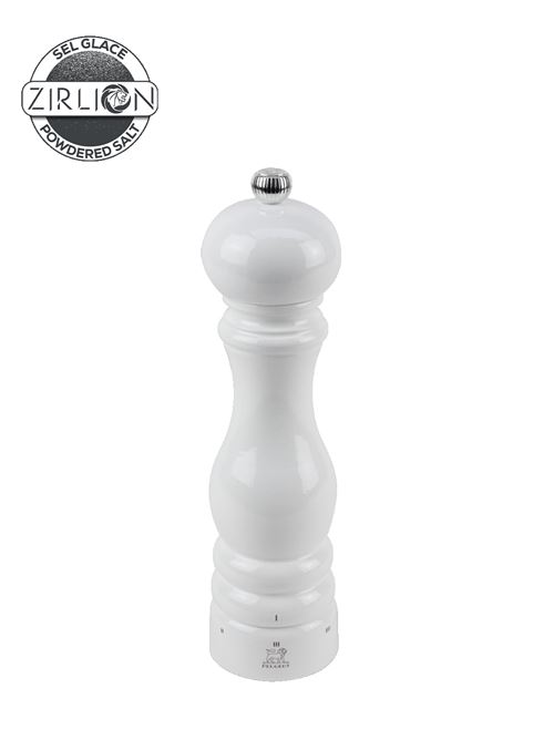 The brilliant shine of the white glossy finish, together with the refined craftsmanship and u'Select technology make for a salt mill that is simple to use and splendid to look at. Paris u'Select