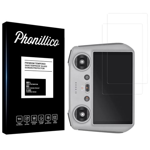 Verre Trempé pour DJI RC / DJI RC 2 - radiocommande pour Drone [Pack 2] Film Vitre Protection Ecran Phonillico®