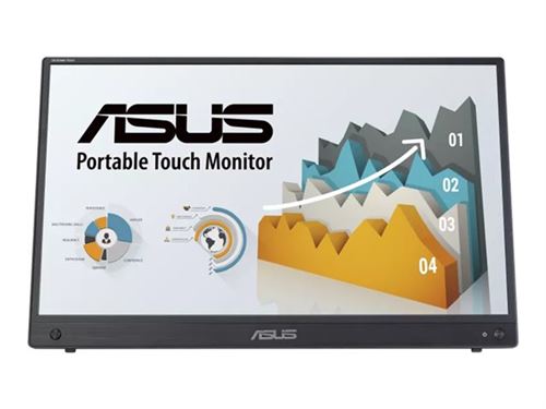 Asus Zenscreen Touch Mb16Amtr - Écran Led - 15.6" - Portable - Écran Tactile - 1920 X 1080 Full Hd (1080P) @ 60 Hz - Ips - 250 Cd/M² - 700:1 - 5 Ms - Mini Hdmi, 2Xusb-C - Haut-Parleurs