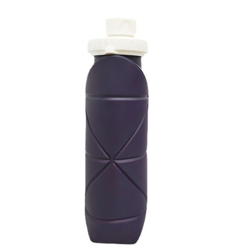 Tasse à Eau Pliante Portable en Silicone Pliable 600ML Violet foncé