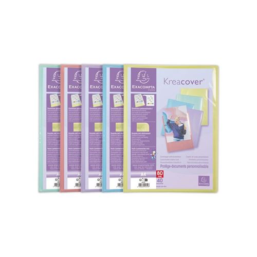 Non Communiqué Protège-Documents Personnalisables Kreacover Pastel-40 Poches - Assort - Exacompta