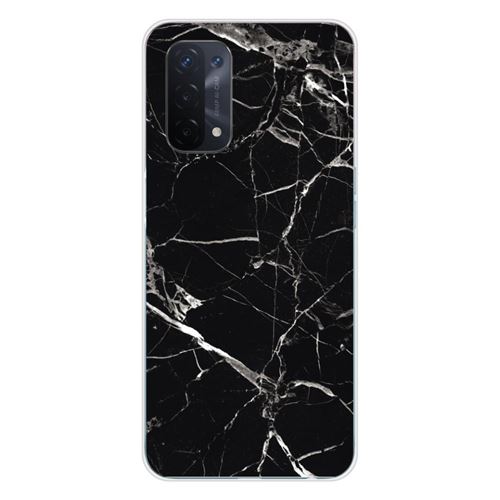 Coque en silicone imprimée compatible Oppo A54 5G Marbre Noir