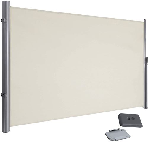Store auvent latéral 180 x 350 cm brise-vue pare soleil beige