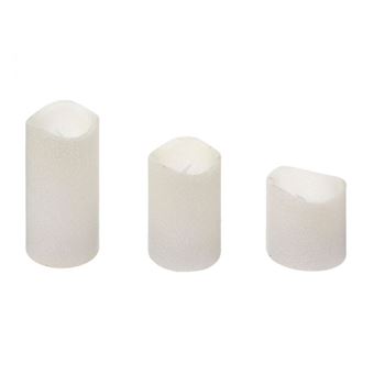 Atmosphera Créateur d'intérieur - Lot de 3 Bougies LED "Paillettes" 10cm Blanc - 1