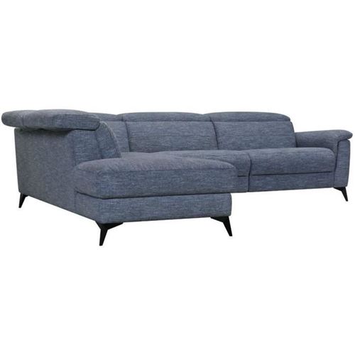 Canape dangle gauche avec 1 place relax electrique - Tissu bleu clair - L 292 x P 232 x H 99 cm - MELBOURNE