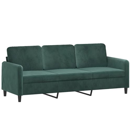 Canapé 3 places avec oreillers gris foncé 180 cm tissu-ASH7751307673222