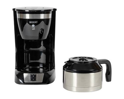 SOGO Human Technology Drip Inox 10 Cafetière noir Nombre de tasse=10 verseuse en verre, fonction de conservation de la chaleur
