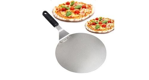 Pelle à pizza ronde en inox avec manche en anti-dérapant idéal pour les gâteaux,