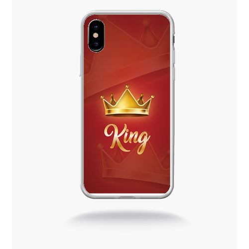 Coque King Fond Rouge Compatible Apple Iphone X Bord Transparent