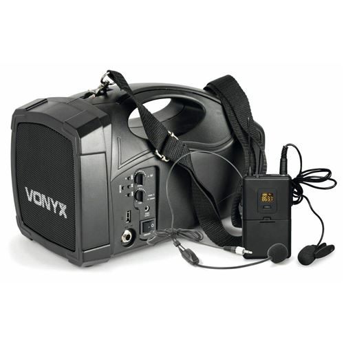 Vonyx Noir St012 Système Sono Portable Mégaphone Sans Fil Avec Micro De Poche Smt - Bluetooth Usb Bt Mp3