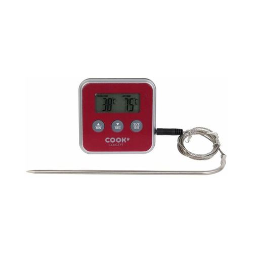 Cook Concept - Thermomètre à sonde et minuteur électronique Bordeaux