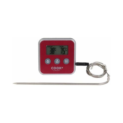 UNE 0-250℃ Thermomètre de cuisine avec sonde, Thermomètre et Minuteur  Cuisine, Thermomètre digitale a sonde durable - Cdiscount Maison