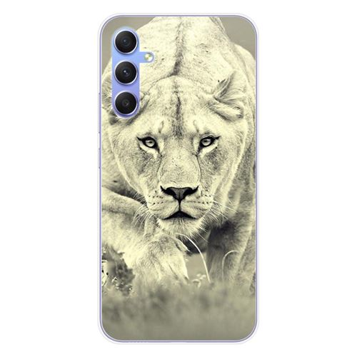 Coque en silicone imprimée compatible Samsung Galaxy A34 5G Lionne