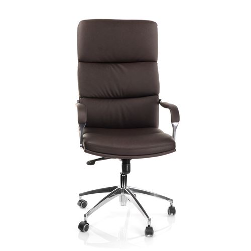 Siège de bureau / Siège de direction BRUNELLO 20, simili cuir marron foncé hjh OFFICE