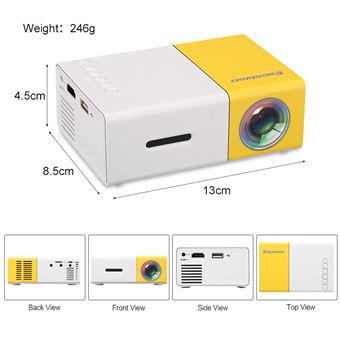 Mini Projecteur LCD Portable-Lecteur multimédia-Jaune et Blanc -  Vidéoprojecteur - Achat & prix