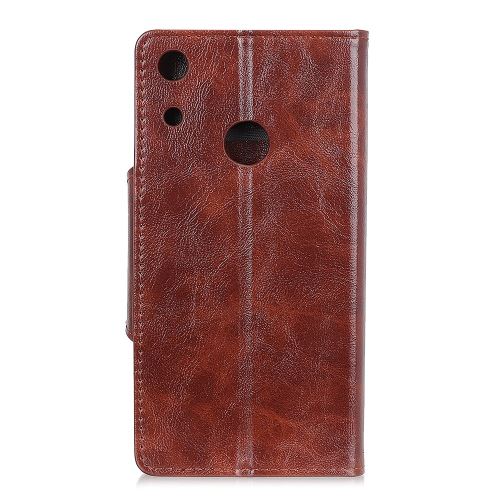 Etui en PU avec support café pour votre Huawei Y6 Pro (2019)