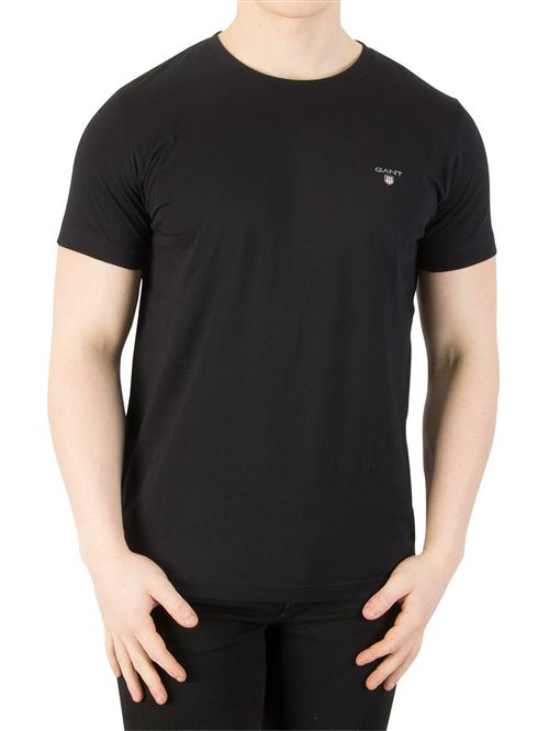 Gant Homme Plaine ras du cou T-shirt, Noir