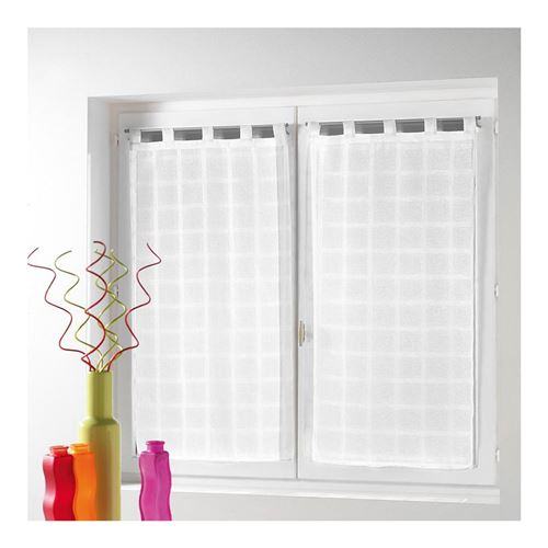 Paire droite passants 2 x 60 x 160 cm voile sable candide Blanc