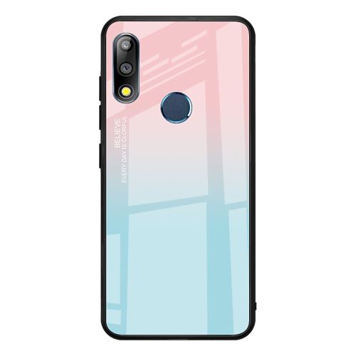 Coque en TPU hybride d'impression de motifs rose/cyan pour votre Asus Zenfone Max Pro (M2) ZB631KL