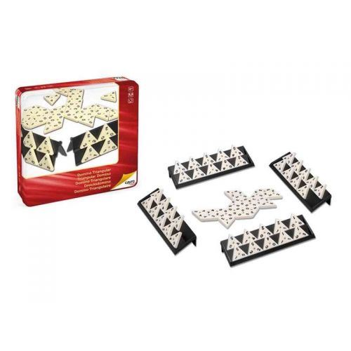Non Communiqué Cayro Triangulaire Jeu De Dominos Dans Boîte En Métal