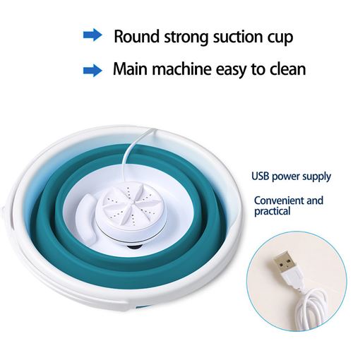 5€29 sur Machine à laver Mini Portable Avec alimentation USB pliable-Bleu -  Lave-linge séchant - Achat & prix