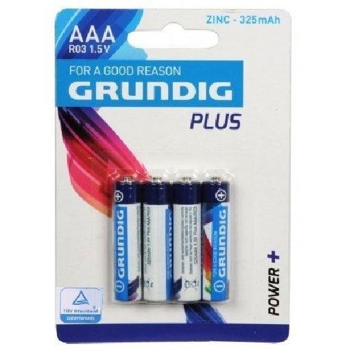 Grundig piles alcalines R3 AAA AAA ZN 325 mAh 4 pièces