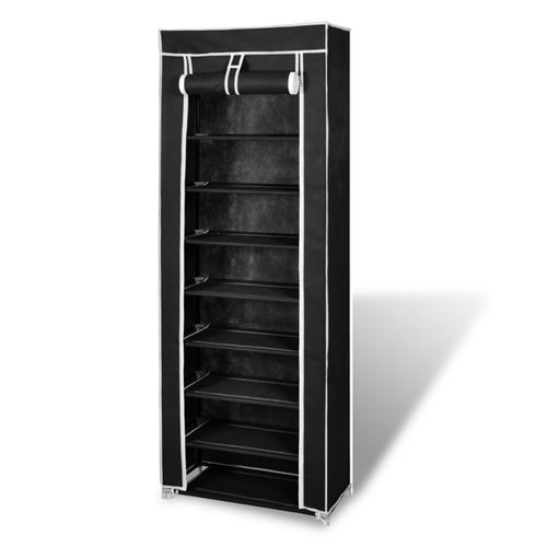 Armoires chaussure étagère 20 paires tissu noir
