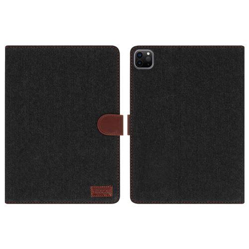 Avizar Housse pour Apple iPad Pro 11 2020 / 2018 / 2021 et iPad Air 2020 Tissu Denim Porte-cartes Support Vidéo Noir