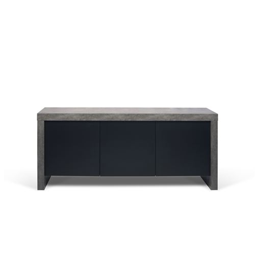 Paris Prix - Temahome - Buffet 3 Portes kobe Noir Mat & Béton