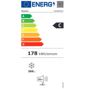 congélateur armoire 70 cm no frost - gs58nawcv