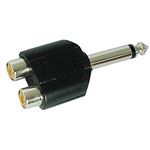 Adaptateur Audio Jack 6,35 Mm Mono Mâle Vers RCA Mâle - Câble Blindé, Noir