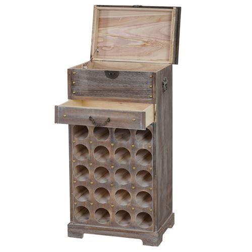 Etagère à vin Lucan pour 20 bouteilles style Shabby Chic marron