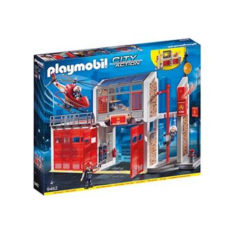 Playmobil City Action Les pompiers 9462 Caserne de pompiers avec hélicoptère