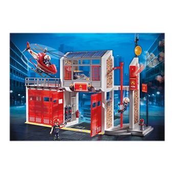 Playmobil City Action Les pompiers 9462 Caserne de pompiers avec  hélicoptère - Playmobil