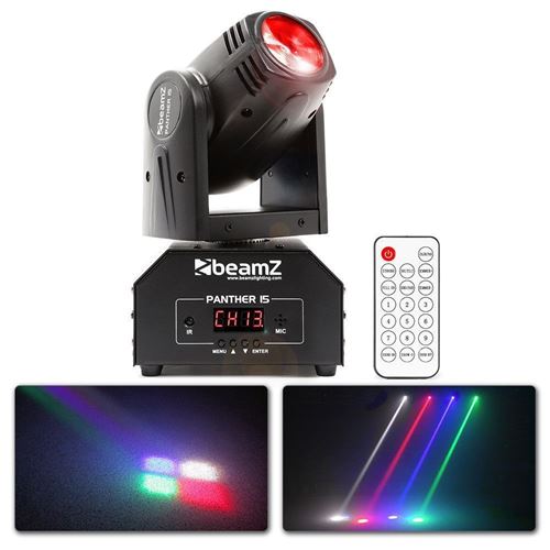 Beamz Panther 15 Pocket Spot Lyre Moving head LED CREE 4/13x DMX 10W