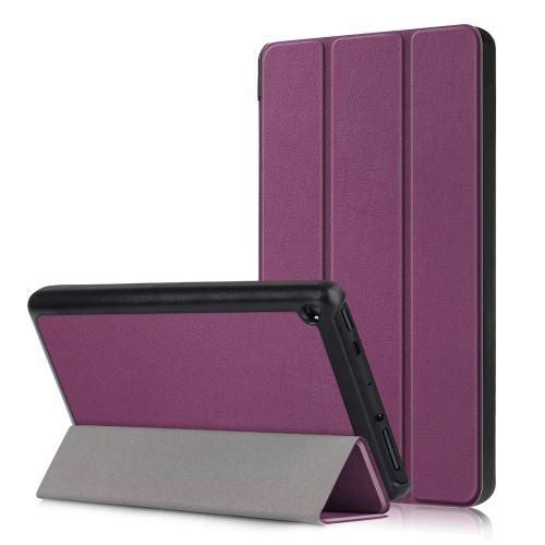 Etui en PU + TPU violet avec support tri-pliure pour votre Amazon Fire 7 (2019)
