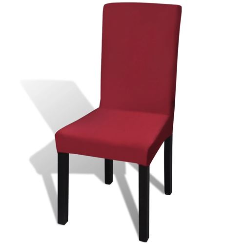 Hoes voor stoelen 6 stuks stretch (wijnrood)