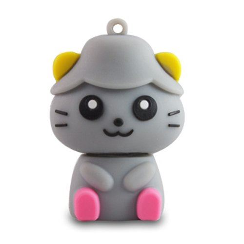 818-TEch No9600040004 clé USB (4 Go) drôle chat 3D gris