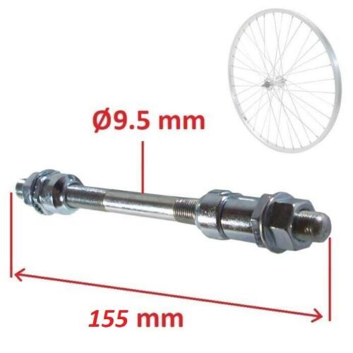 Axe de roue vélo universel 9.5mm x 155mm moyeu arrière