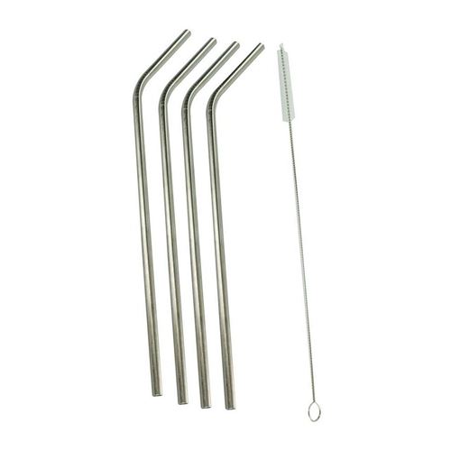 Pick & Drink - 4 pailles en inox avec goupillon