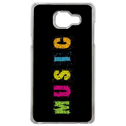 Coque Music Typographie Fond Noir Compatible Samsung Galaxy A3 2016 Transparent
