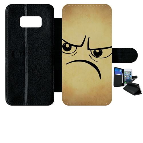 Etui à rabat samsung galaxy s8 smiley mechant