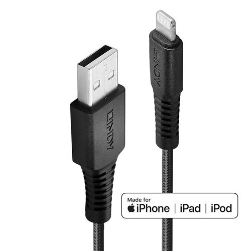 LINDY Câble de charge haute résistance USB Type A vers Lightning, 3m